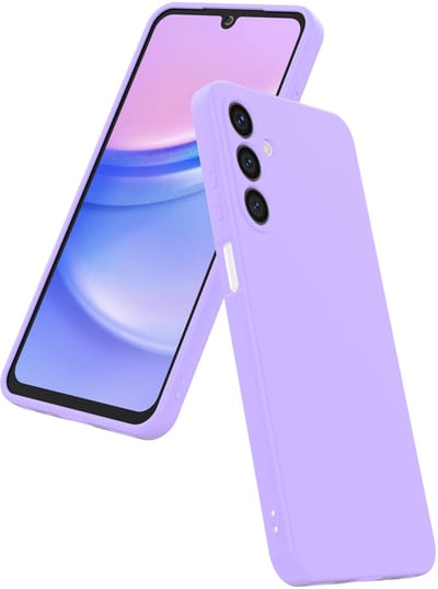 Smartphonica Telefoonhoesje Geschikt voor Samsung Galaxy A15 Siliconen met Zachte Beschermende Binnenkant - BackCover Case Soft Inside - Paars geschikt voor Samsung Galaxy A15