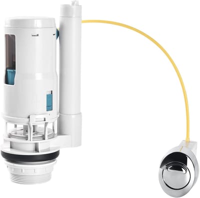 Toilet Stortbak Kit - Dubbele Spoel Klep - Water Besparen - Verstelbare Hoogte - 2 Inch Uitlaat - Wit Blauw