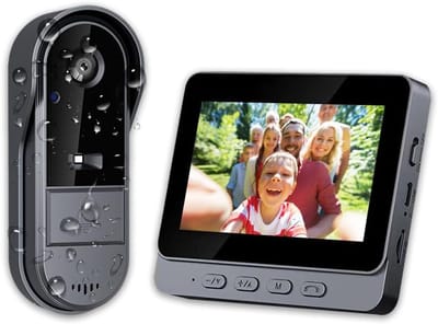 Draadloze Deurbel Camera - Video Intercom - Huisbeveiliging Thuis - Geen Wifi Nodig - 4.3 Inch Scherm - Zwart