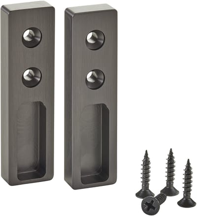 SOTECH 1 paar zijsteunen NANO (zijsteun, 75 x 20 x 10 mm, massief aluminium, titanium look) Kaststanghouder voor design kleerkastbuis - Moderne elegantie voor kleerkasten en caravans