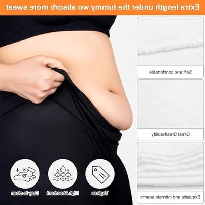 Set van 10 Zweetabsorberende Witte Buikinlegstukken voor Overmatige Transpiratie, XXL Katoenen Pads voor Mannen en Vrouwen