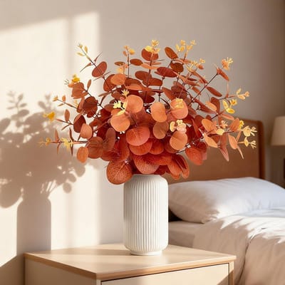 Dailygoods - 30 stuks kunstmatige eucalyptustakken, ziet eruit als echt, eucalyptusdecoratie, 31 cm, kunstherfstbloemen, realistische herfstdecoratie, kunstplanten voor vazen, deurkransen, tafeldecoratie en