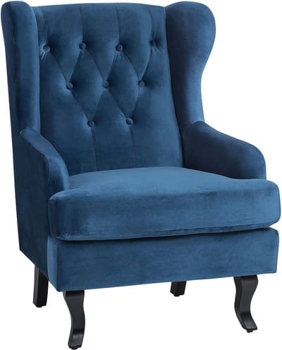 ALTA - Chesterfield fauteuil - Donkerblauw - Fluweel