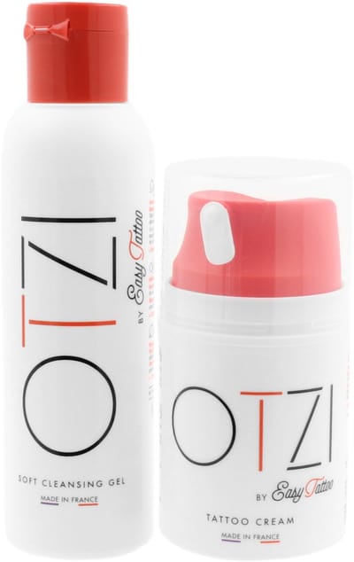 EasyTattoo Otzi | Verzorgingsset 125ml + 50ml | Aftercare | Tattoo aftercare | Tattoo verzorging | Cleansing Gel | Tattoo Cream | nazorg