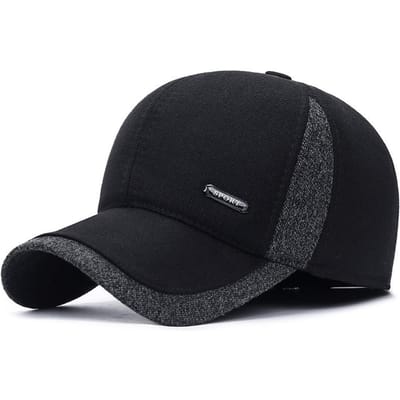 Auturnn Dikke Warme Heren Winter Baseballpet Met Oorkleppen zwart