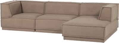 WOOOD Manu Chaise Longue Bank Rechts - Teddy - Taupe - 73x286x160