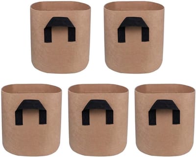 Famanu - Plantenkweekzak, bruine groenteplant, kweekzak, beluchtingsstof, ademende plantenbak, containerpotten, dubbele handgrepen, huistuin voor bloem, aardappel, tomaat, wortel 10 gallon