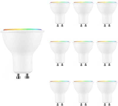 Modee Smart GU10 LED Spot 2.9W - 250lm - 4000K - RGB+W - Afstandsbediening - Vervangt 25W Gloeilamp - 10 stuks