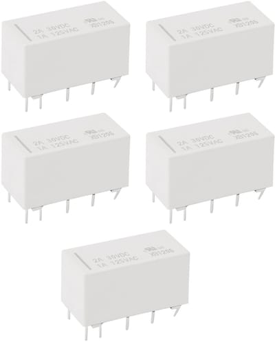 Dailygoody - Miniatur Relais Bistabil - Zelfborgende Lage Controller - 5 Stuks - Wit - Spoorweg Model - Voor Home Improvement - HFD2-012-S-L2-D