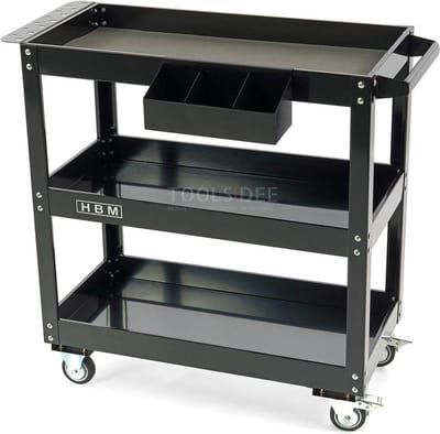 HBM deluxe gereedschapstrolley 3-laags 76 cm, 90 kg draagvermogen