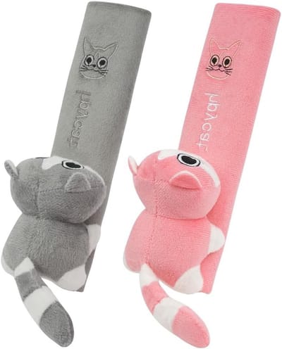 2 Stuks Cartoon Autogordel Beschermers voor Kinderen, Multifunctionele Gordel Covers en Schouderpads voor Volwassenen en Kinderen