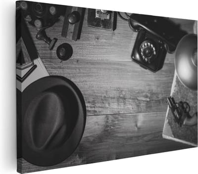 Artaza Canvas Schilderij Gangster - 30x20 cm - Klein - Wanddecoratie Stilleven - Muurdecoratie Woonkamer - Kamer Accessoires