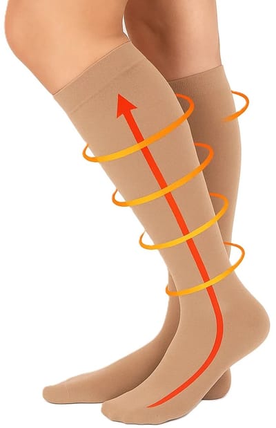 Sport Sokken I Joggen I Lopen I Compressie Kousen I Compressie Sokken I Steunkousen I Vliegtuigsokken I Beige I S/M I Maat 36-41