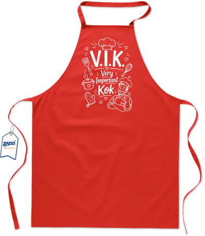 Basics - Unisex Schort - kookschort - keukenschort - BBQ schort - 65 x 90 cm - 100% katoen - V.I.K. Very Important Kok - rood