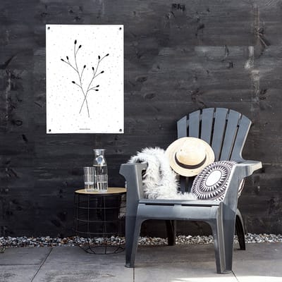 MOODZ design | Tuinposter | Buitenposter | Illustratie natuur 1 | 50 x 70 cm | Wit