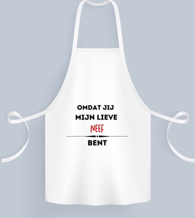 Akyol - omdat jij mijn lieve neef bent Keukenschort - Neef - de liefste neef - verjaardag - cadeautje voor neef - kado - geschenk - 82 bij 71 cm