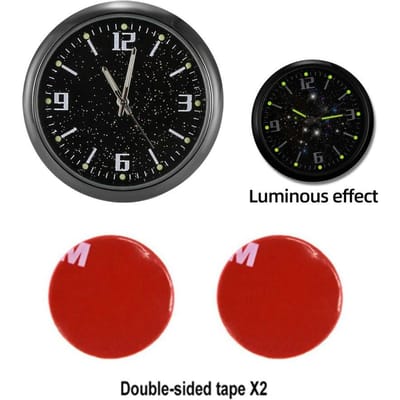 Lichtgevende autoklok 40 mm digitale klok voor auto's Waterdicht elektronisch quartz horloge Fietsmotorhorloge Auto Dashboard Ontluchter Stick-On Klokken