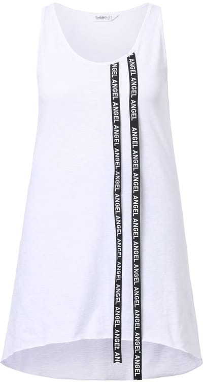 Angel of Style - Dames - Lange top A-lijn "Angel"-sierbandjes - Sneeuwwit - Maat 44