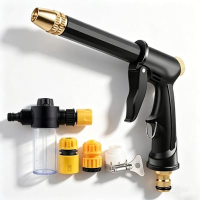 VHV - Hogedrukspuit - Hogedrukreiniger -Hogedrukreinigeraccessoires - Tuinslang opzetstuk - Tuingereedschap - Waterpistool tuinslang - Hogedruk mondstuk - Verstelbaar - Voor auto wassen, terras en tuin - Zwart