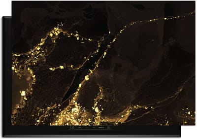 KitchenArt - Gilded Marble – Inductie Beschermer - 90x50 cm - Kookplaat Beschermer - Luxe Afdekplaat Inductieplaat - Anti-slip & Oprolbaar - Beschermmat Inductiekookplaat