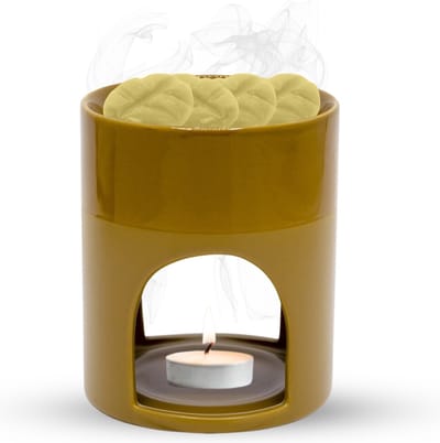 Scentchips® Shiny Duo Matt - Waxbrander - Geurbrander - Oliebrander - Wax Melts Brander - Aromabrander - Ook Geschikt Voor Essentiële Oliën - Geurolie - Waxmelts - Oker