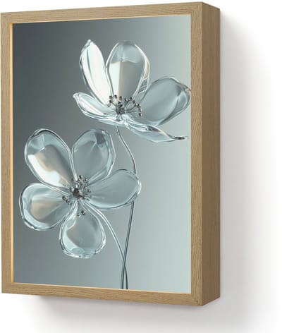 Wandlamp 30x40 cm - Oplaadbaar - Kristal - Bloemen - Grijs - Wandlampen binnen woonkamer - Slaapkamer lamp - Decoratieve nachtlamp - Vloerlamp draadloos