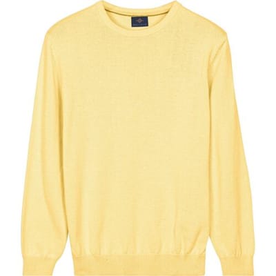 Baileys Trui Crew Neck Solid Color Cotton Knit Maisgeel / male