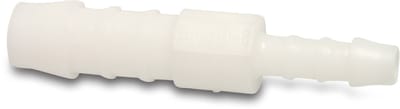 Verbindingspijpje verlopend nylon 6 mm naar 4 mm wit Deltafix