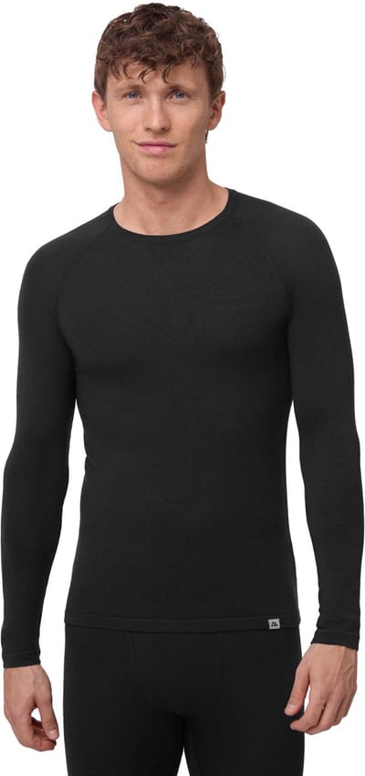 DANISH ENDURANCE Thermoshirt met Lange Mouwen voor Heren - van Merino Wol - Zwart - Maat S