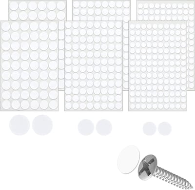 580 Stuks Zelfklevende Schroefdoppen Wit, 12mm 15mm 21mm, Deksel Stickers voor Meubels, Wand en Kasten, Ideaal voor Schroefgaten en Bescherming