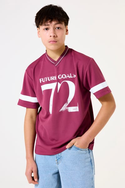 GARCIA Jongens Tekst Print T-shirt Rood Korte mouw