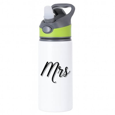 Hacebo® - Mrs waterfles met rietje groen - Mister or miss - mevrouw - verjaardagscadeau - cadeau voor vrouwen - kado - water fles - 650ML