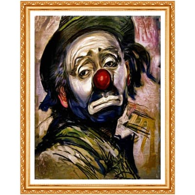 5D DIY diamant schilderij clown, kruissteek diamant, volledige ronde diamant borduurwerk, stickers 20X30CM black