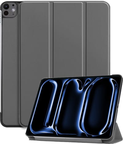 Hoesje - Geschikt voor Apple iPad Pro (2024/2025) - 11 inch - Dun & Stevig - Hardcover Book Case - Trifold Bookcase Hoes - Hard Cover - Tablethoes - Grijs