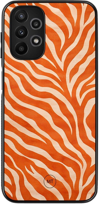 Hoesje geschikt voor Samsung Galaxy A13 4G - Zebra oranje - TPU Hard Case Backcover - Oranje - Mooie Telefoonhoesjes