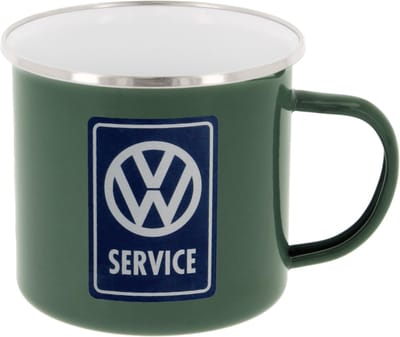 BRISA VW Collection - Volkswagen grote emaille koffie-thee-cappuccino-mok-Haferl mok voor Camping & Outdoor T1 Bulli Bus- motief (500 ml T1 Bulli Bus- motief/ kleurrijk)