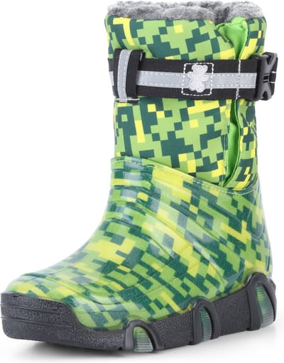 Ladeheid Kinder Regenlaarzen - Gevoerd en Waterdicht - PVC - LA-ZT-Winter - 05-Groen - 29/30