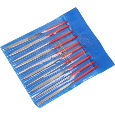 10 Stuks Diamant Naaldvijl Set 3x140mm Mini Naaldvijl Kit voor Steen Glas Metaal Snijden Ambacht Handgereedschap Naaldvijl Set rood