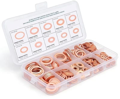 Sealing rings set 200 stuks - 9 maten - koper - hoge afdichtingsprestaties - ShopVlot