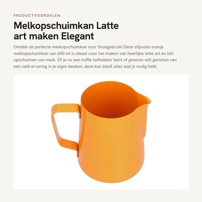 Dailygoods- Melkopschuimkan 600 ml - Roestvrij Staal - Schuimbeker - Latte Art - Elegant Ontwerp - Duurzaam en Betrouwbaar - Schuimkan