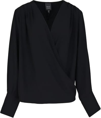 Access Fashion - zwarte overslag blouse - maat XL