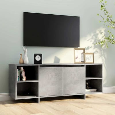 vidaXL - Tv-meubel - 130x35x50 - cm - bewerkt - hout - betongrijs