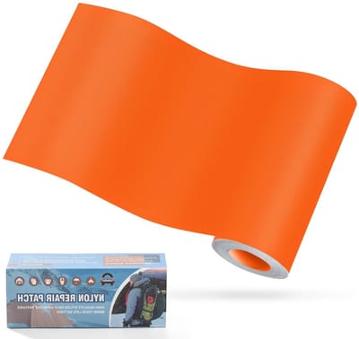 Nylon Zelfklevende Patches 10x160cm - Waterdichte Reparatie Patches voor Tent, Slaapzak en Donsjack, Oranje Nylon Patch