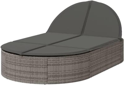 Ligbed 2-persoons - Buitenbank - Ontspannen in de tuin - Verstelbare rugleuning - 110 x 200 cm - Grijs