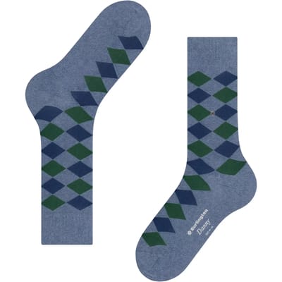 Burlington Danny gedessineerd katoen sokken heren blauw - maat 40-46