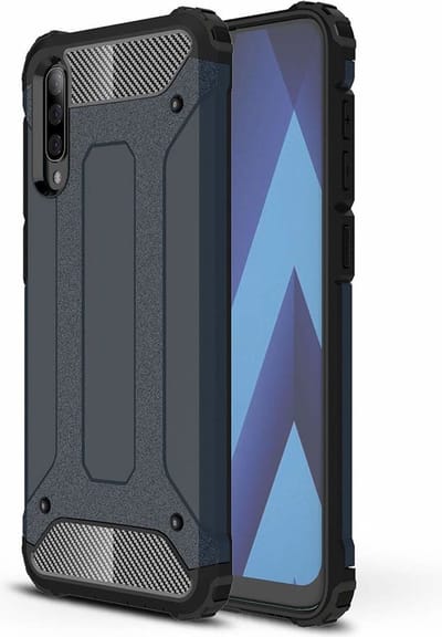 Ntech Hoesje Geschikt Voor Samsung Galaxy A50 Hybrid Armor Hoesje - Blauw