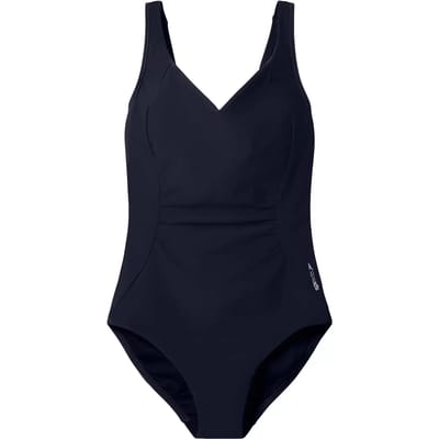 Speedo Shirred Swimsuit Dames - Badpak Dames met Uitneembare Cups - Zwempak Dames met Plooien - Badpak Dames met Verstelbare Bandjes - Zwart - 38