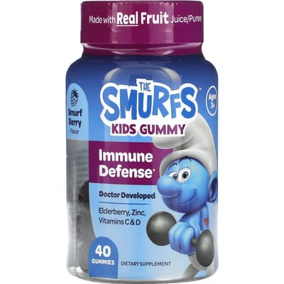 De Smurfen, kindervitamines, immuunafweer, vanaf 3 jaar, smurfenbessen, 40 gummies