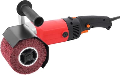 Elektrische Satijnmachine - Borstelmachine Polijstmachine - Metaal Bewerken - 6 Snelheden Instelbaar - 12cm Wiel Diameter - Rood Zwart