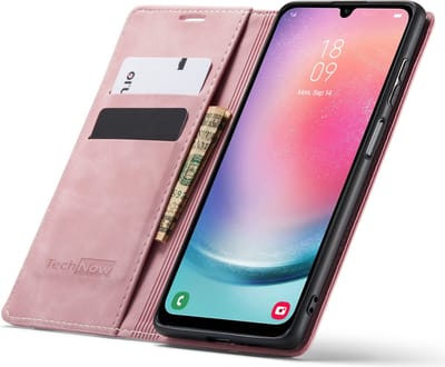 Hoesje geschikt voor Samsung Galaxy A24 4G / 5G - Book Case Leer Slimline Roze